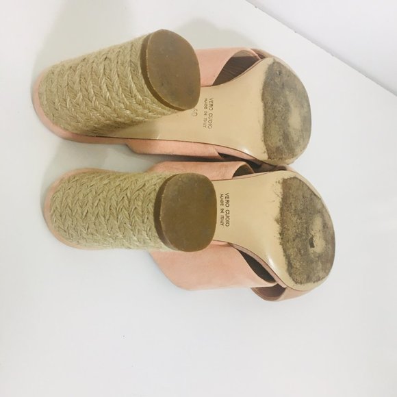 Club Monaco Pink Suede Espadrille Slides Heels, size 40 - Picture 3 of 6